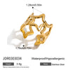 Stainless Steel Geometric Open Ring Electroplated Highend Jewelry