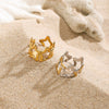 Stainless Steel Geometric Open Ring Electroplated Highend Jewelry