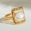 Stainless Steel Geometric Open Ring Electroplated Minimalist Jewelry For Women
