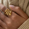 Stainless Steel Geometric Open Ring For Women With Electroplating