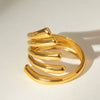 Stainless Steel Geometric Open Ring For Women With Electroplating