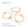 Stainless Steel Geometric Opening Ring Electroplated Hand Jewelry