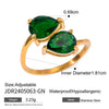Stainless Steel Geometric Opening Ring Electroplated Hand Jewelry