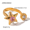 Stainless Steel Geometric Opening Ring Electroplated Hand Jewelry