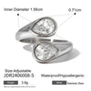 Stainless Steel Geometric Opening Ring Electroplated Hand Jewelry