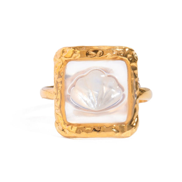 Stainless Steel Geometric Opening Ring Electroplated Hand Jewelry