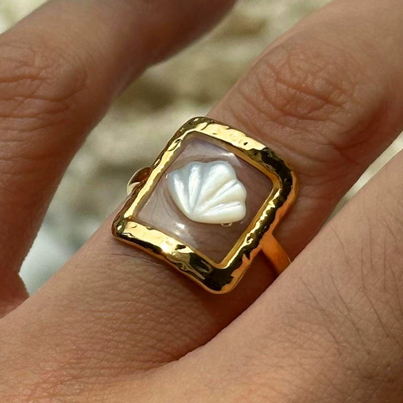 Stainless Steel Geometric Opening Ring Electroplated Hand Jewelry