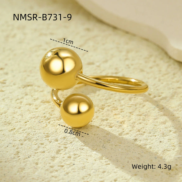 Stainless Steel Geometric Opening Rings Electroplated Jewelry