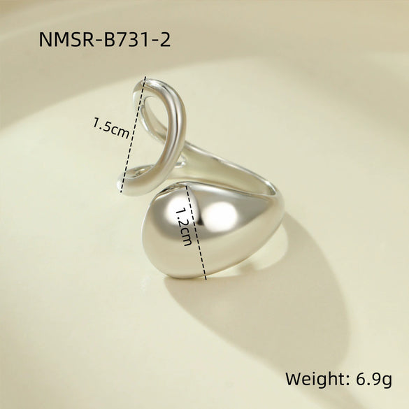 Stainless Steel Geometric Opening Rings Electroplated Jewelry