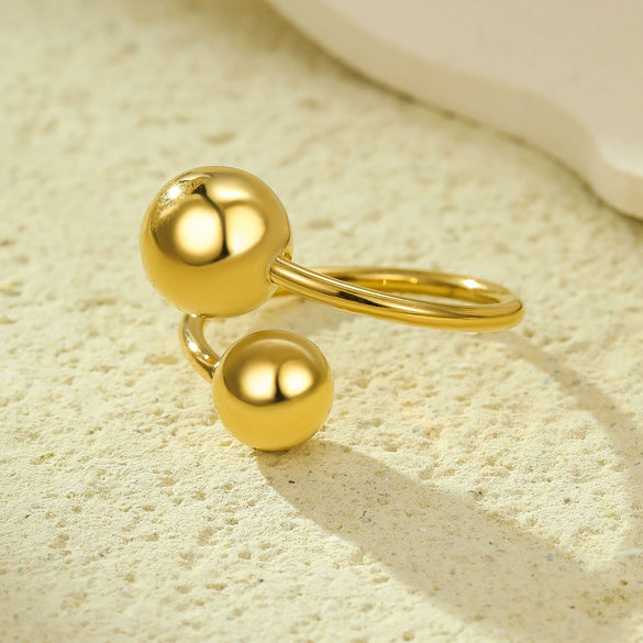 Stainless Steel Geometric Opening Rings Electroplated Jewelry