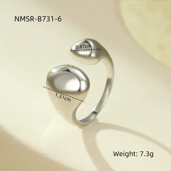 Stainless Steel Geometric Opening Rings Electroplated Jewelry
