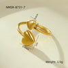 Stainless Steel Geometric Opening Rings Electroplated Jewelry