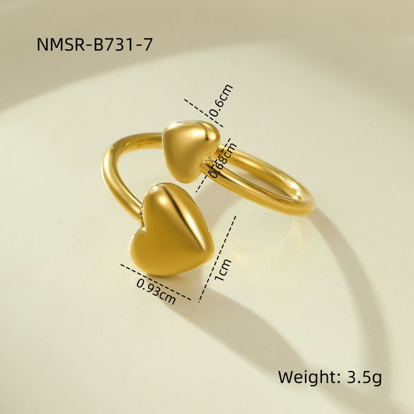 Stainless Steel Geometric Opening Rings Electroplated Jewelry