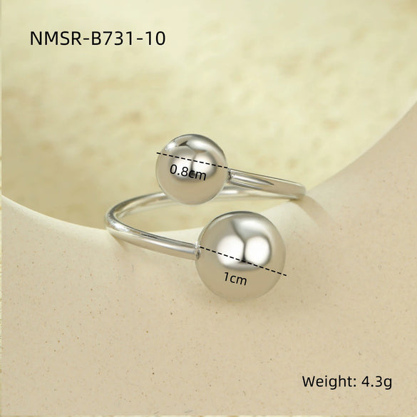 Stainless Steel Geometric Opening Rings Electroplated Jewelry