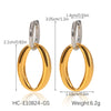 Stainless Steel Geometric Oval Electroplated Women's Earrings