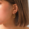 Stainless Steel Geometric Oval Electroplated Women's Earrings