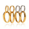 Stainless Steel Geometric Oval Electroplated Women's Earrings