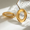 Stainless Steel Geometric Oval Hollow Electroplated Women's Earrings Jewelry