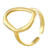Stainless Steel Geometric Oval Hollow Open Baroque Ring Electroplated For Women