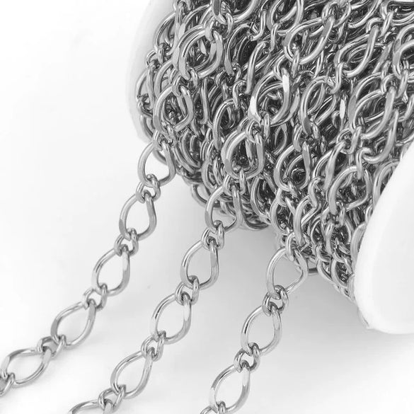 Stainless Steel Geometric Oval Knot Chain Jewelry Accessories With Totem Pattern And Electroplating For Diy Necklace Bracelet Hiphop Style