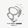 Stainless Steel Geometric Oval Ring For Women Electroplated Hiphop Style