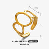 Stainless Steel Geometric Oval Ring For Women Electroplated Hiphop Style