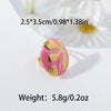 Stainless Steel Geometric Oval Ring With Oil Dropping Small Flower And Diamond Electroplated Unisex High Color Retainability Summer New