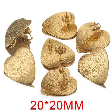 Stainless Steel Geometric Oval Stud Earrings Electroplating Handmade Jewelry