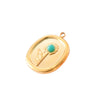 Stainless Steel Geometric Oval Sunflower Relief Jewelry Accessories Diy Earrings Pendant Flower Pendant Electroplated