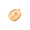 Stainless Steel Geometric Oval Sunflower Relief Jewelry Accessories Diy Earrings Pendant Flower Pendant Electroplated