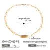 Stainless Steel Geometric Paper Clip Chain Electroplated Bracelet And Necklace