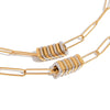 Stainless Steel Geometric Paper Clip Chain Electroplated Bracelet And Necklace