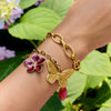 Stainless Steel Geometric Pattern Electroplated Cross Chain Bracelet For Women Light Luxury Style