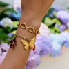 Stainless Steel Geometric Pattern Electroplated Cross Chain Bracelet For Women Light Luxury Style