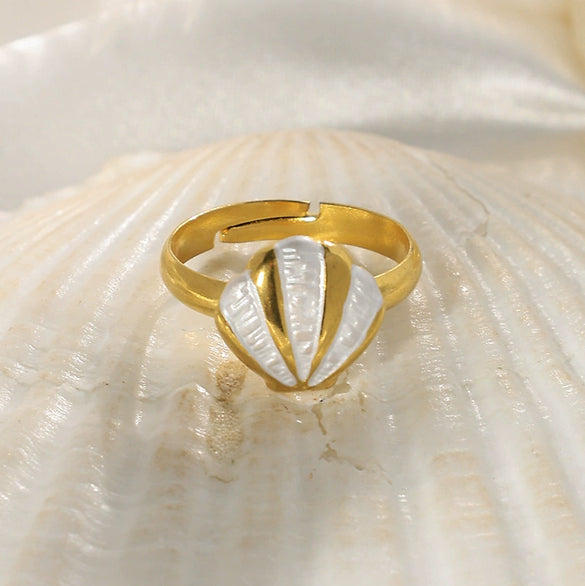 Stainless Steel Geometric Pattern Electroplated Love Opening Adjustable Ring For Women