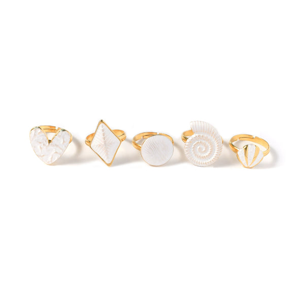 Stainless Steel Geometric Pattern Electroplated Love Opening Adjustable Ring For Women