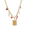 Stainless Steel Geometric Pattern Electroplated Pendant Braided Rope Necklace For Women