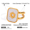 Stainless Steel Geometric Pattern Opening Ring Electroplated Women's Jewelry