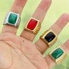 Stainless Steel Geometric Pattern Polish Ring For Women And Unisex