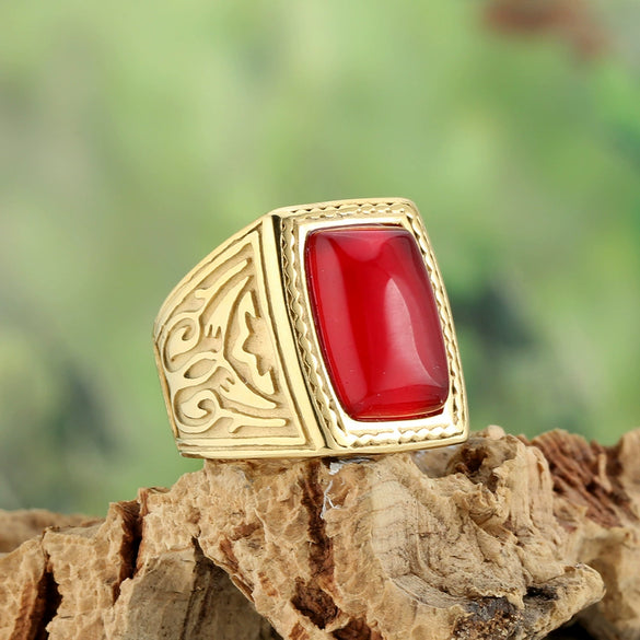 Stainless Steel Geometric Pattern Polish Ring For Women And Unisex