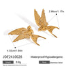 Stainless Steel Geometric Peace Dove Earrings Electroplated For Women