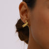 Stainless Steel Geometric Peace Dove Earrings Electroplated Simple Retro Style