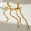 Stainless Steel Geometric Peace Pigeon Tassel Earrings Electroplated Simple Retro Women's Jewelry