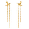 Stainless Steel Geometric Peace Pigeon Tassel Earrings Electroplated Simple Retro Women's Jewelry
