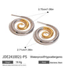 Stainless Steel Geometric Pearl Earrings Electroplated Minimalist Style