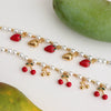 Stainless Steel Geometric Pearl Oil Dripping Cherry Pendant Necklace Jewelry With Electroplating And Original Design For Women
