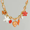 Stainless Steel Geometric Pendant Braided Rope Necklace Electroplated For Women