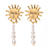 Stainless Steel Geometric Pendant Earrings For Women Electroplated Simple Style Nonfading