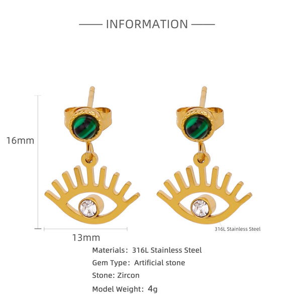 Stainless Steel Geometric Pendant Earrings With Electroplating