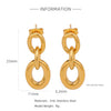Stainless Steel Geometric Pendant Earrings With Electroplating
